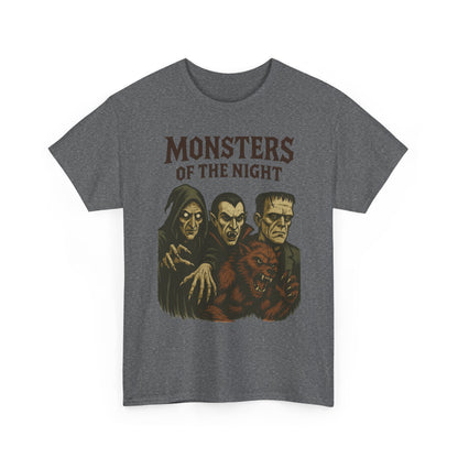 Monsters of the Night Men's T-Shirt, Classic Horror Movie Monsters Graphic Tee, Halloween Shirt