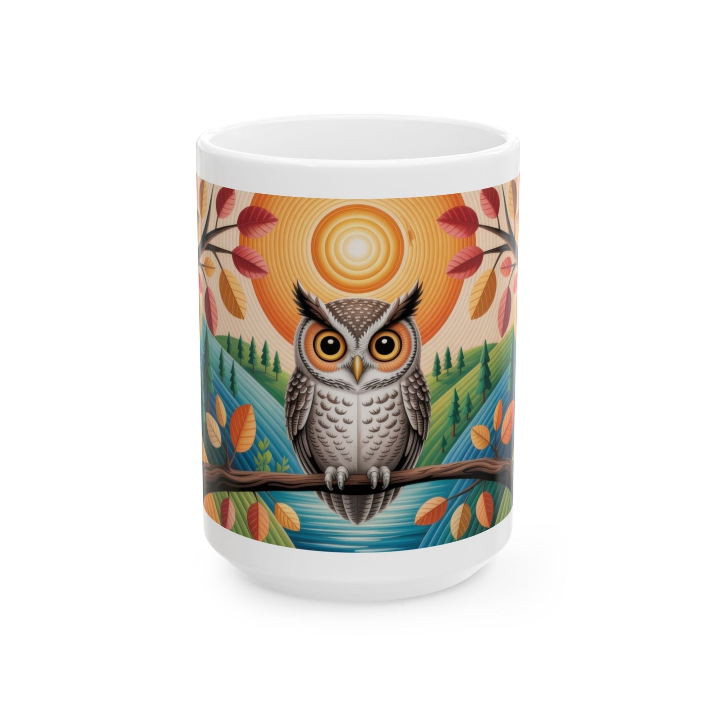 Whimsical Owl Ceramic Mug - Cozy Home Decor, Gift for Nature Lovers, Coffee Mug, Fall Vibes, Owl Enthusiast Gift
