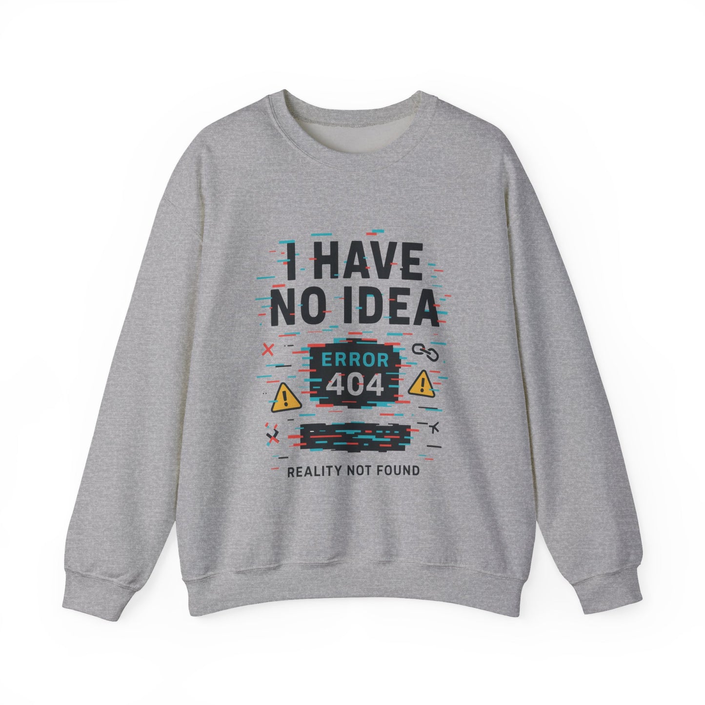 Error 404 Humor Crewneck Sweatshirt, Comfy Unisex Oversized Sweater, Fun Casual Wear, Tech Lover Gift, Everyday Loungewear