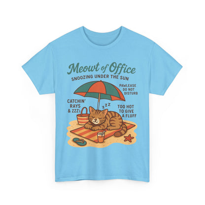 Cat Shirt, Cute Beach Cat Womens T-Shirt, Funny Summer Vacation Tee, Lazy Cat Humor Gift, Cat Lover T-Shirt, Vacation Humor Tee