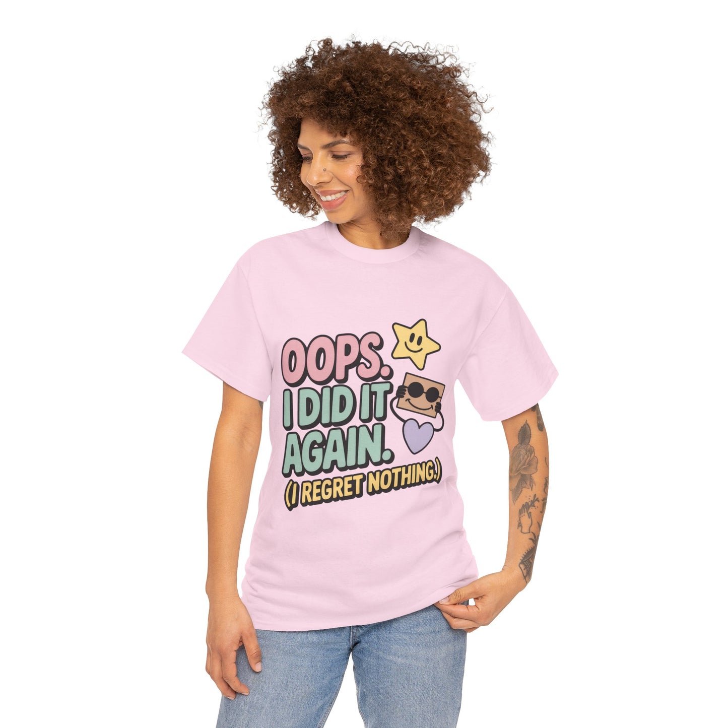 Retro Graphic Tee, Oops I Did It Again Shirt, Funny Women's T-shirt, Casual Statement Wear, Positive Message Women's T-Shirt