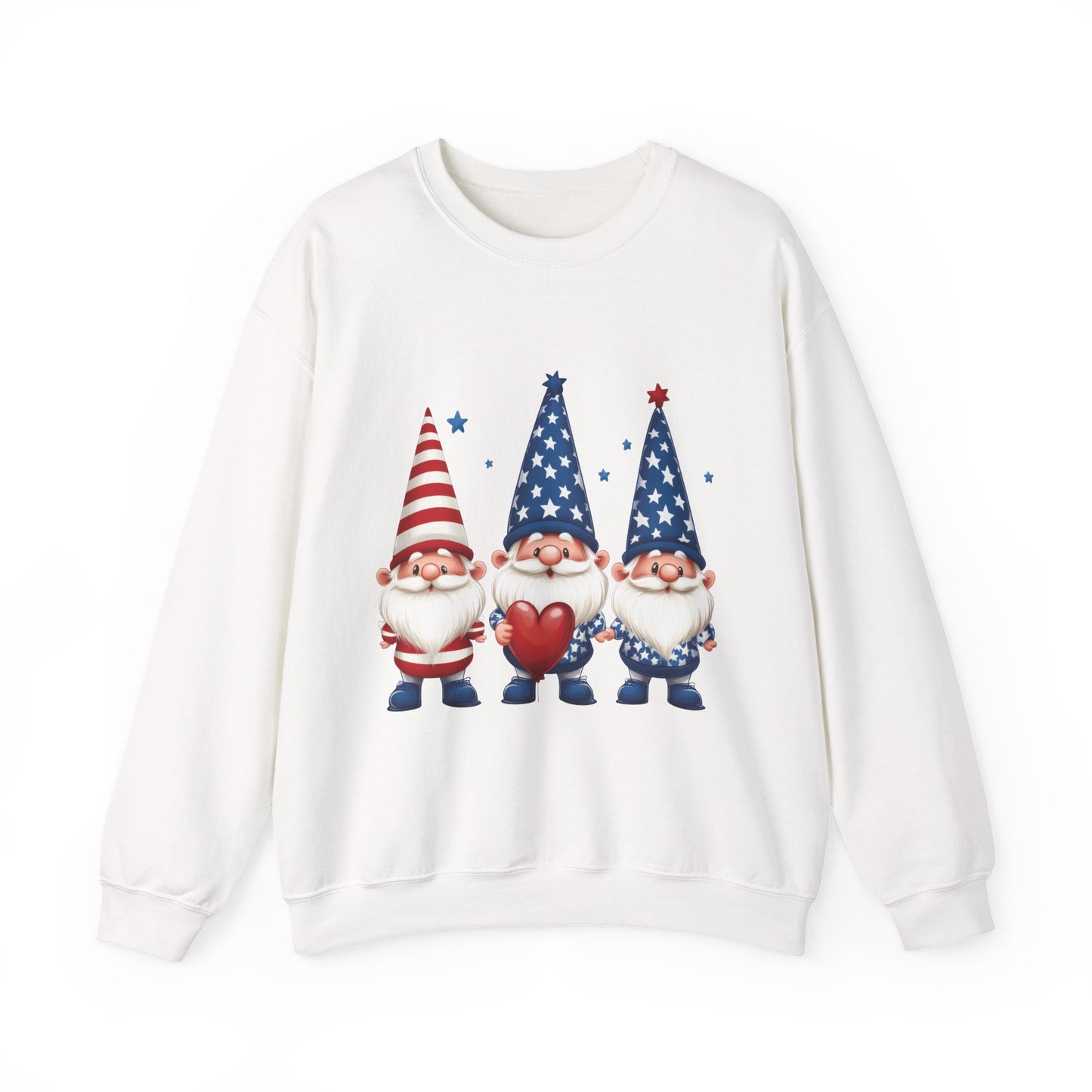 Patriotic Gnome Sweatshirt, Cozy Casual Wear for Independence Day, Gift for Gnome Lovers, 4th of July Apparel, All-Year Comfort