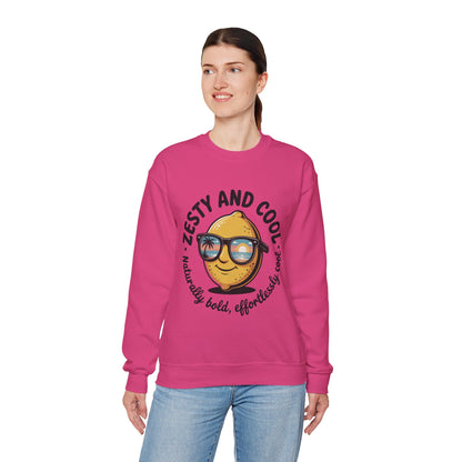 Zesty and Cool Crewneck Sweatshirt, Womens Lemon Sweatshirt for Casual Wear, Trendy Gift, Summer Vibes, Comfortable Apparel
