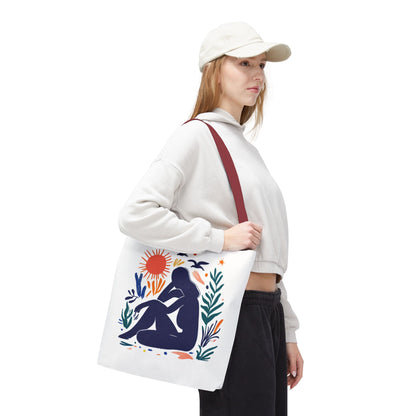 Boho Art Tote Bag, Versatile Eco-Friendly Carryall, Gift for Her, Summer Outing, Beach Bag, Reusable Shopping Tote