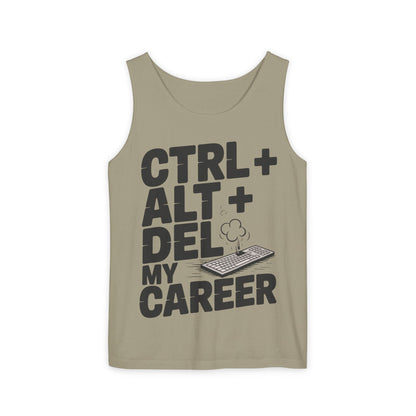 Ctrl Alt Del My Career Men's Tank Top, Funny Geek Sarcastic Office Humor Summer Shirt