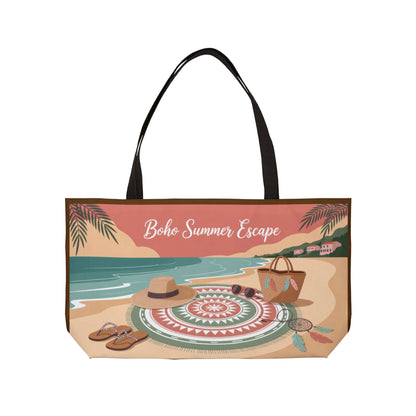 Boho Summer Escape Weekender Tote Bag , Perfect for Beach Days, Travel Tote Bag, beach bag