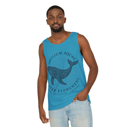 Water Element Whale Tank Top, Sigillum Aquae Symbol, Spiritual Ocean Totem Tee, Nature Energy Tee, Beachwear, Mindfulness Fashion