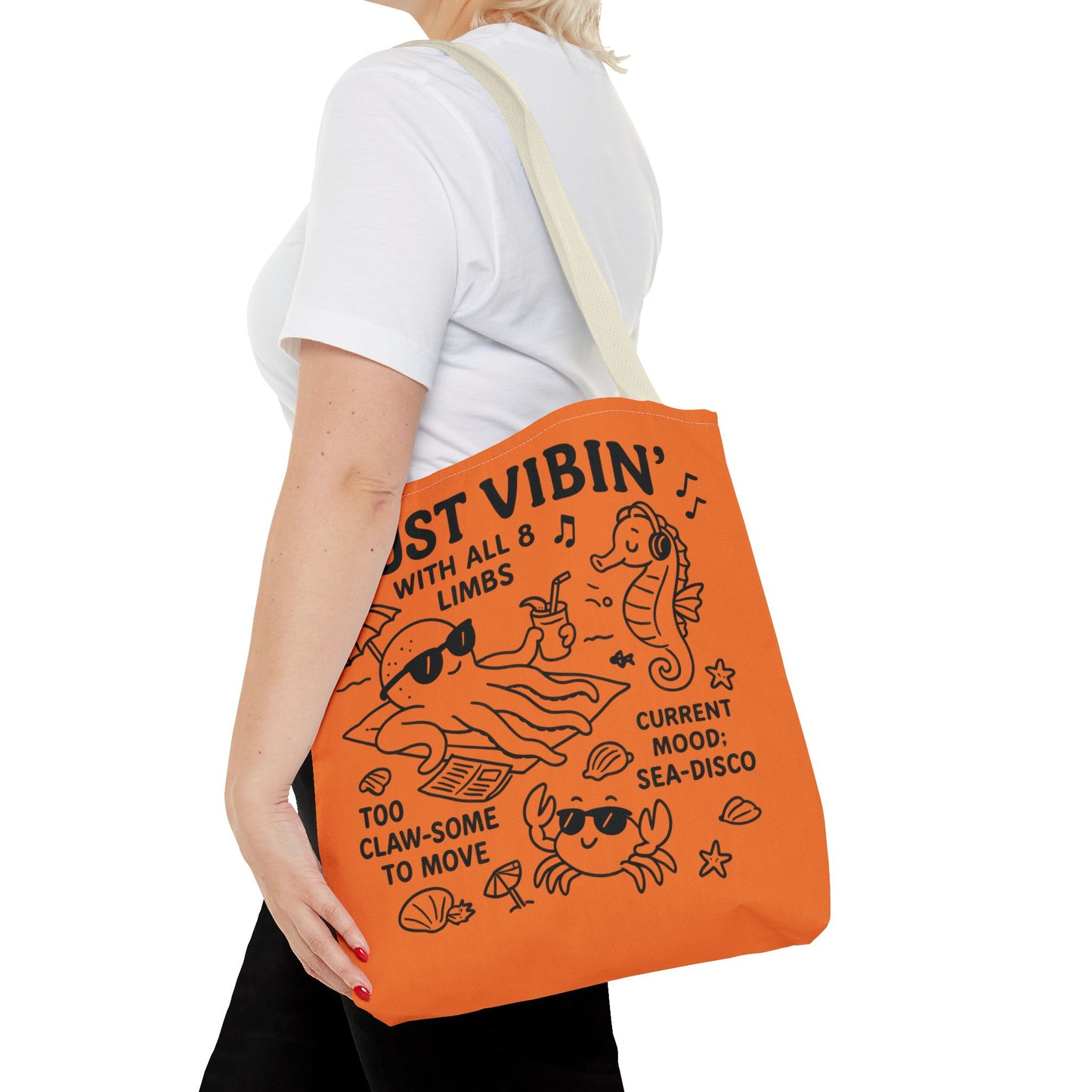 Fun Sea-Themed Tote Bag, Beach Accessories, Summer Vibes, Gift for Ocean Lovers, Reusable Shopping Bag, Cute Beach Tote