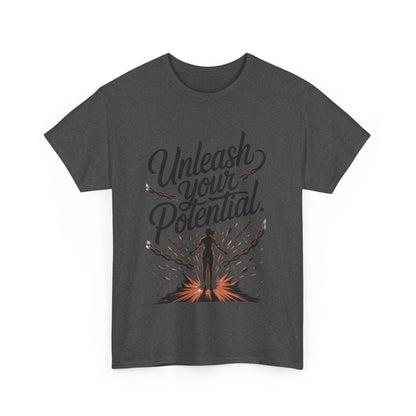 Unleash Your Potential Women's Tee, Motivational T-Shirt, Inspirational Cotton Tee, Gift for Gym Lovers, Positive Energy Top