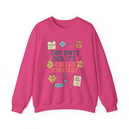Funny Womens Planning Sweatshirt, This Isnt OCD Its Called Strategy, Sarcastic Organizer Pullover for Her, Strategy Sweatshirt