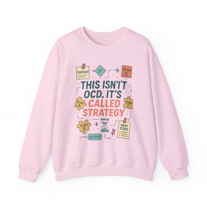 Funny Womens Planning Sweatshirt, This Isnt OCD Its Called Strategy, Sarcastic Organizer Pullover for Her, Strategy Sweatshirt