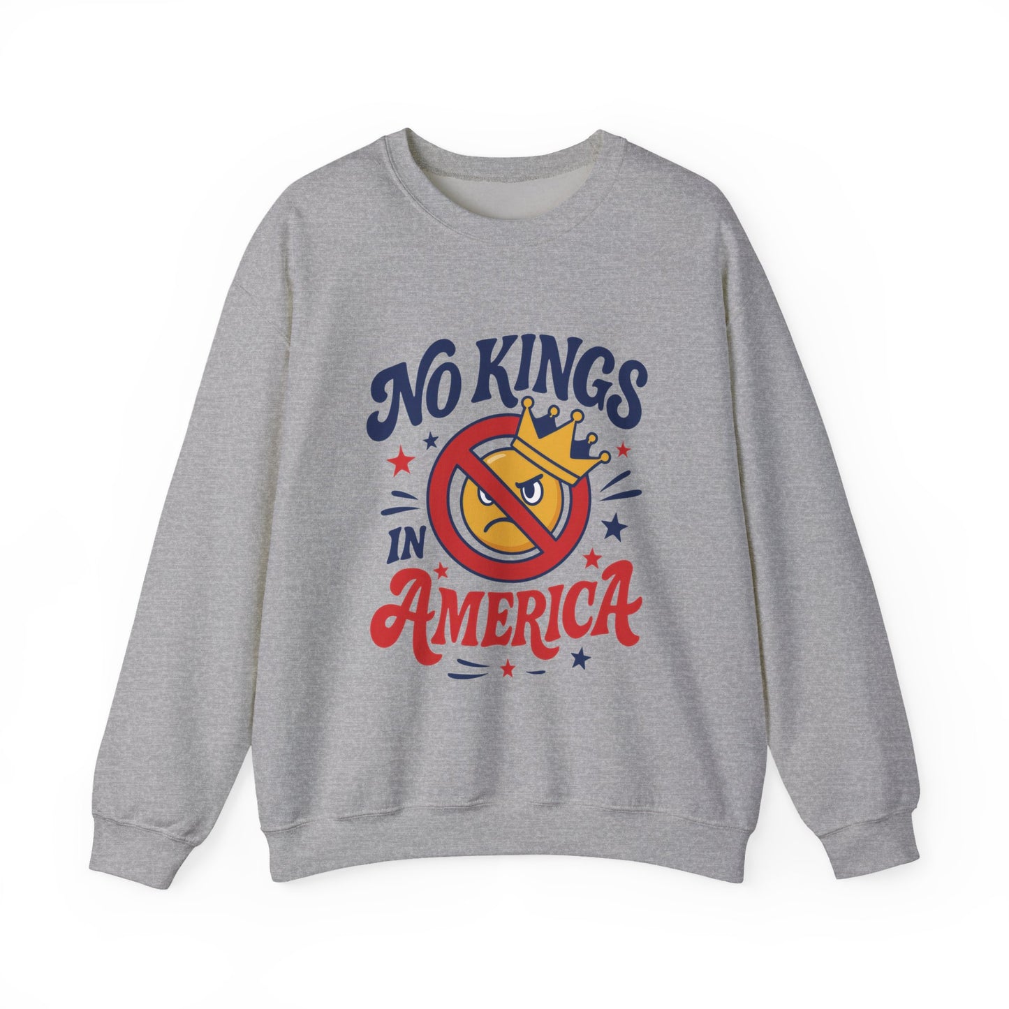 No Kings in America Sweatshirt - Funny Patriotic Anti Monarchy Pullover - USA Independence Sweater, Political Apparel, Gift for Activists