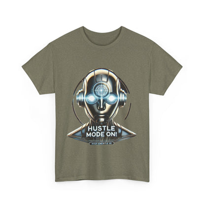 Hustle Mode On Robot T-Shirt, Cyborg Hustle Unisex Tee, Graphic T-Shirt for Gamers & Tech Lovers, Graduations, Motivational Wear