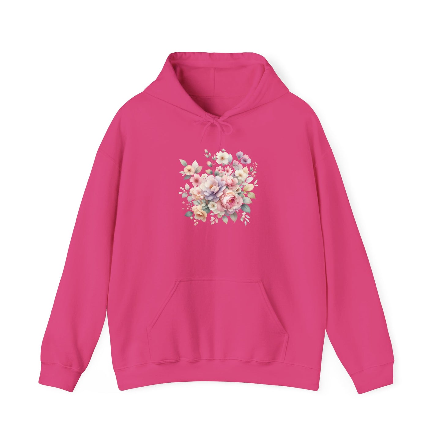 Floral Comfort Hoodie, Cozy Sweatshirt for Women, Spring Fashion, Gift for Her, Casual Everyday Wear, Soft Pastel Flower Print Sweatshirt