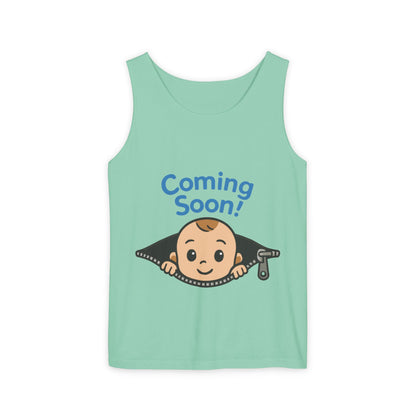 Coming Soon Maternity Tank Top, Cute Baby Boy Pregnancy Announcement Tee, Funny Expecting Mom Gift, Gender Reveal Tee, Baby Shower Top
