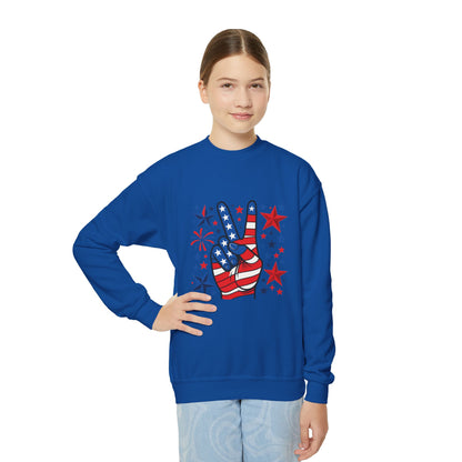 Patriotic Youth Crewneck Sweatshirt - Perfect for Independence Day, Camp, Summer Celebrations, School Spirit, and Everyday Comfort