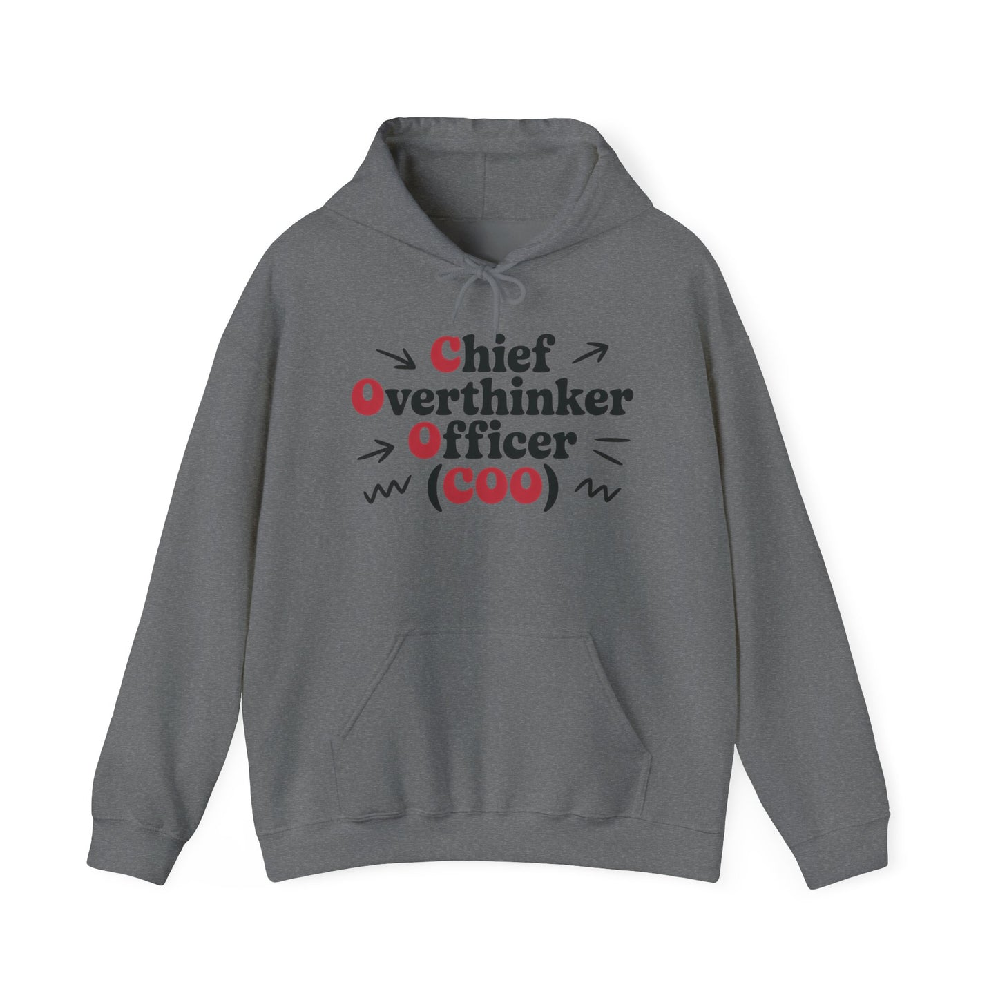 Chief Overthinker Officer Women's Hoodie, Funny COO Graphic Pullover, Sarcastic Office Humor Gift, Women's Heavy Blend™ Hooded Sweatshirt