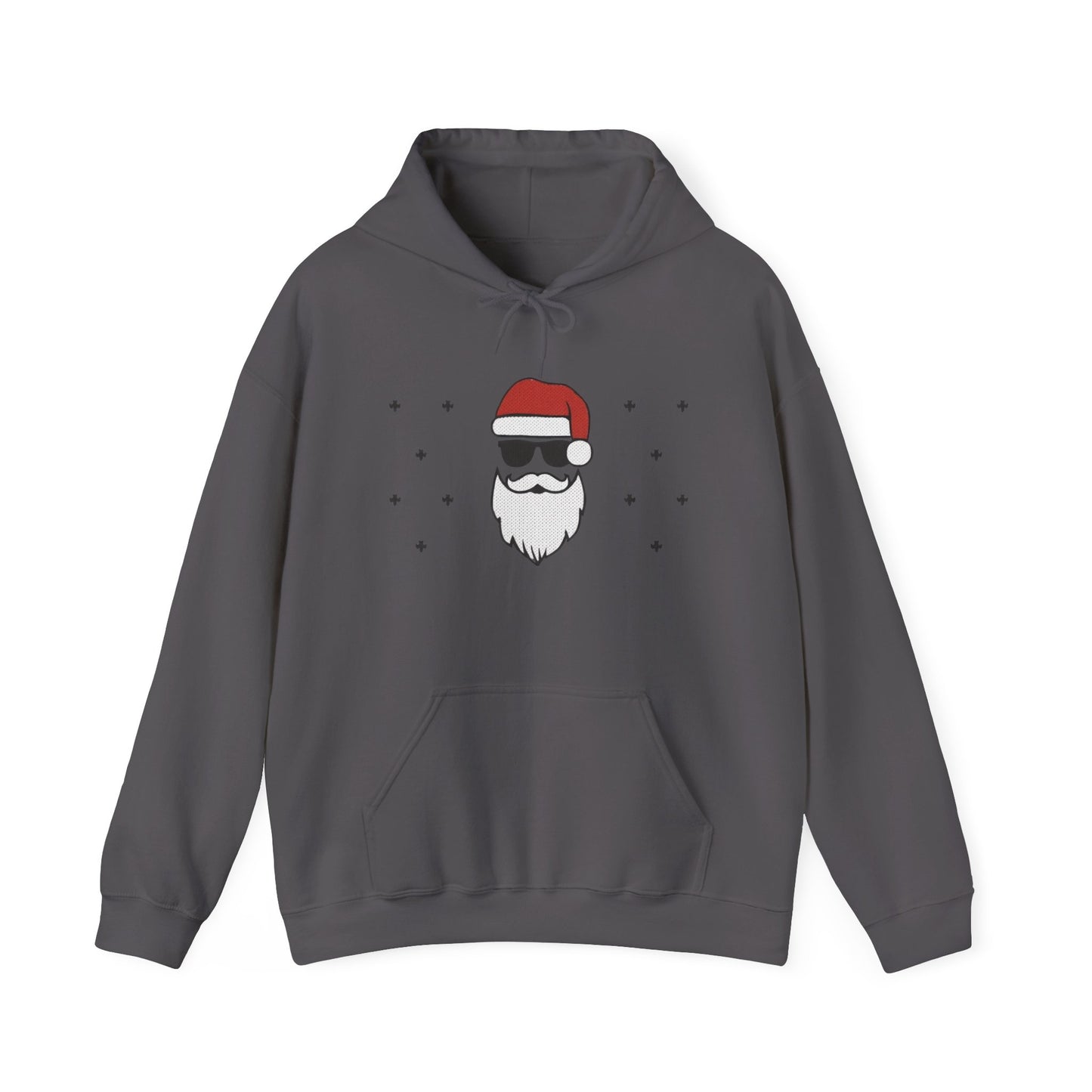 Cool Santa Men's Hoodie, Funny Christmas Sweatshirt, Retro Knit Holiday Style