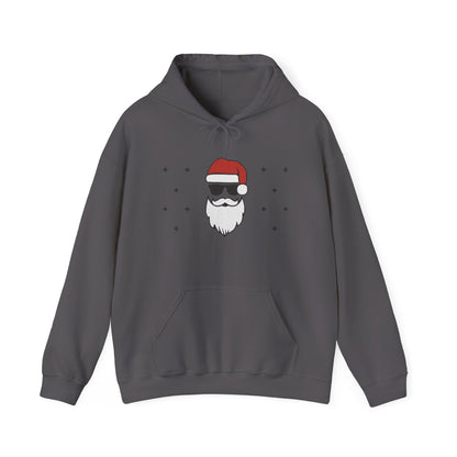 Cool Santa Men's Hoodie, Funny Christmas Sweatshirt, Retro Knit Holiday Style