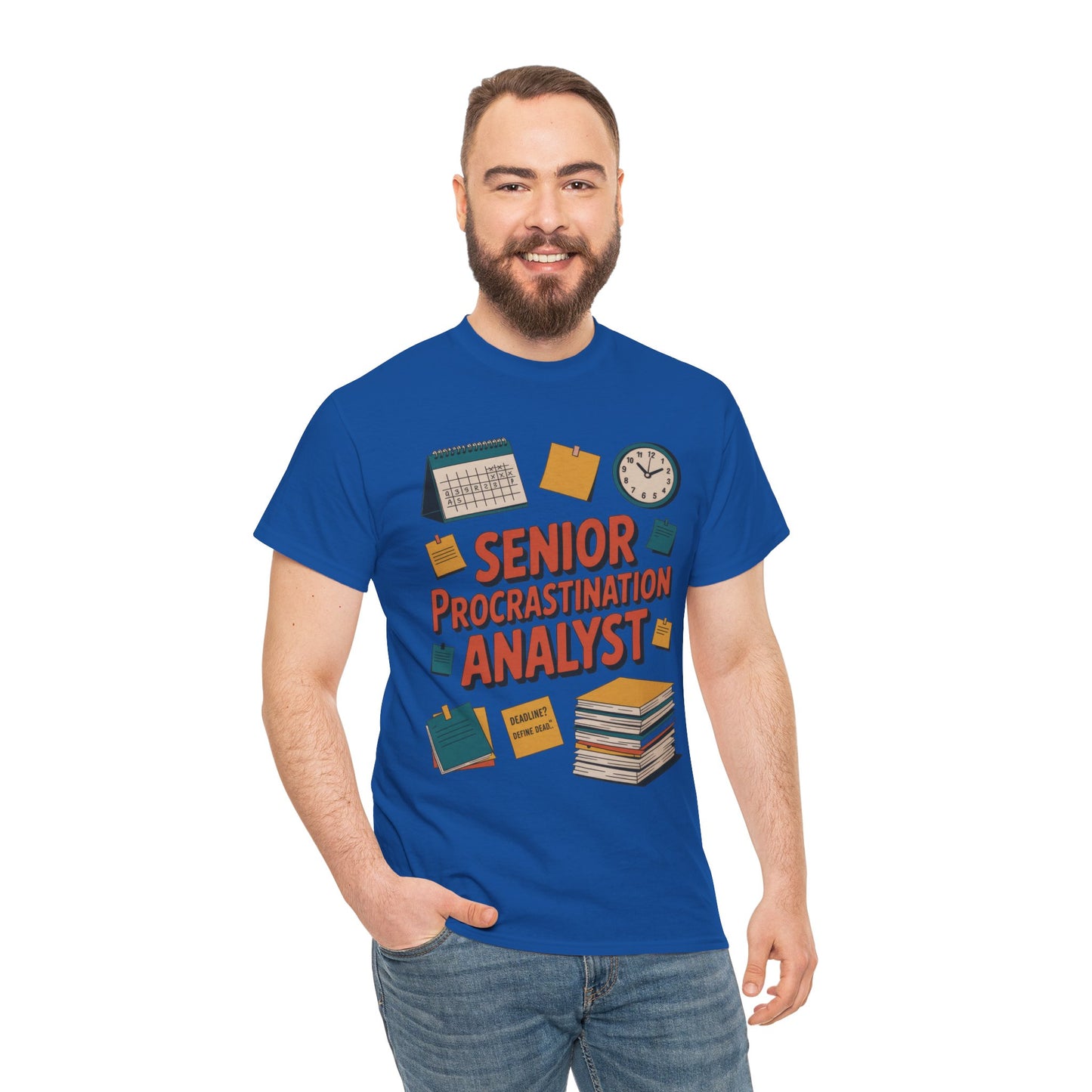 Senior Procrastination Analyst Tee, Funny Office Shirt, Gift for Graduates, Motivation T-Shirt, Humor Apparel, Job Humor Clothing