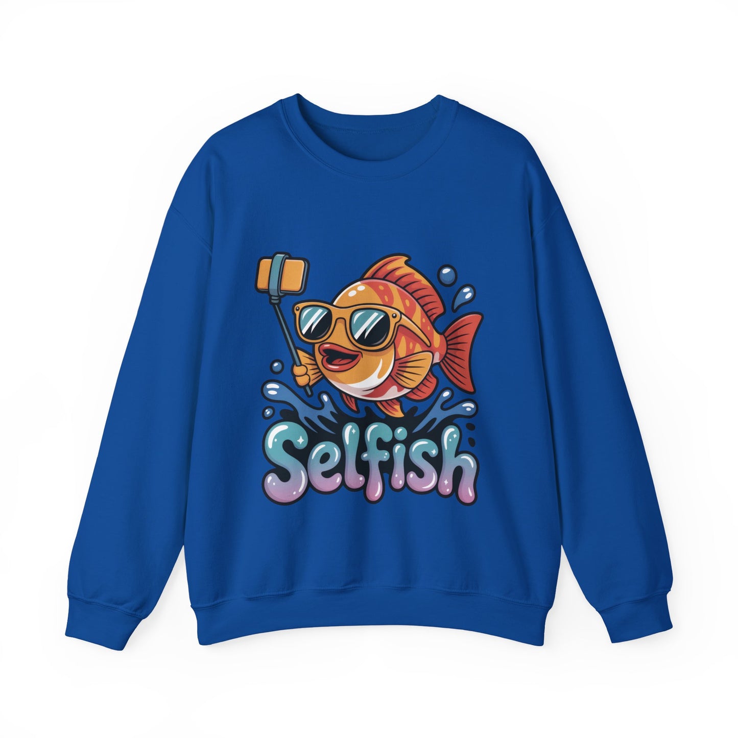 Selfish Womens Sweatshirt, Funny Selfie Pullover, Cute Ocean Pun Sweater, Playful Sea Life Gift, Fun Gift for Fish Lovers, Fishing Apparel