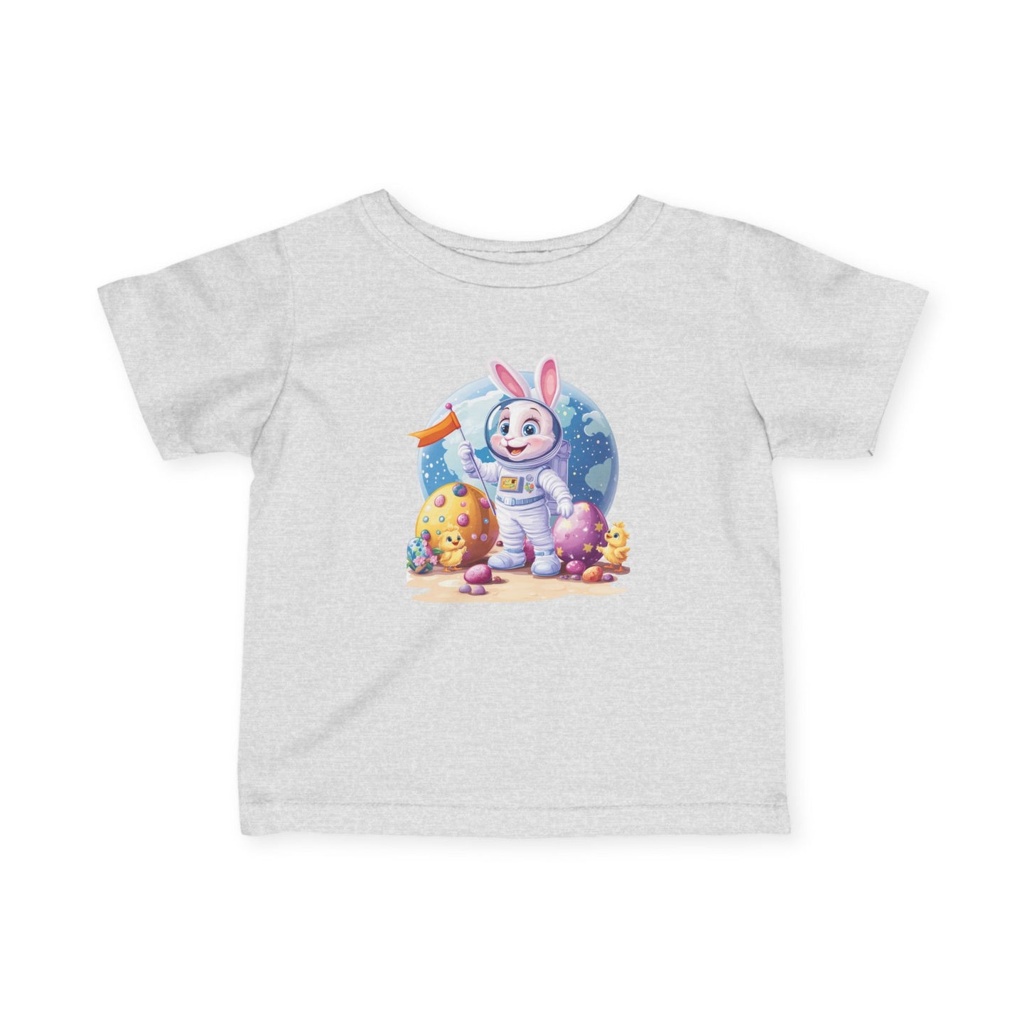 Astronaut Bunny Easter Tee, Space Rabbit Shirt for Babies, 6 to 24 Months, Outer Space Baby Easter Gift Tee, Toddler T-Shirt, Kids Bunny Top
