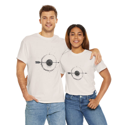 Artistic Arrow Graphic Unisex Cotton Tee, Motivational Shirt, Casual Wear, Gift for Him/Her, Trendy Fashion