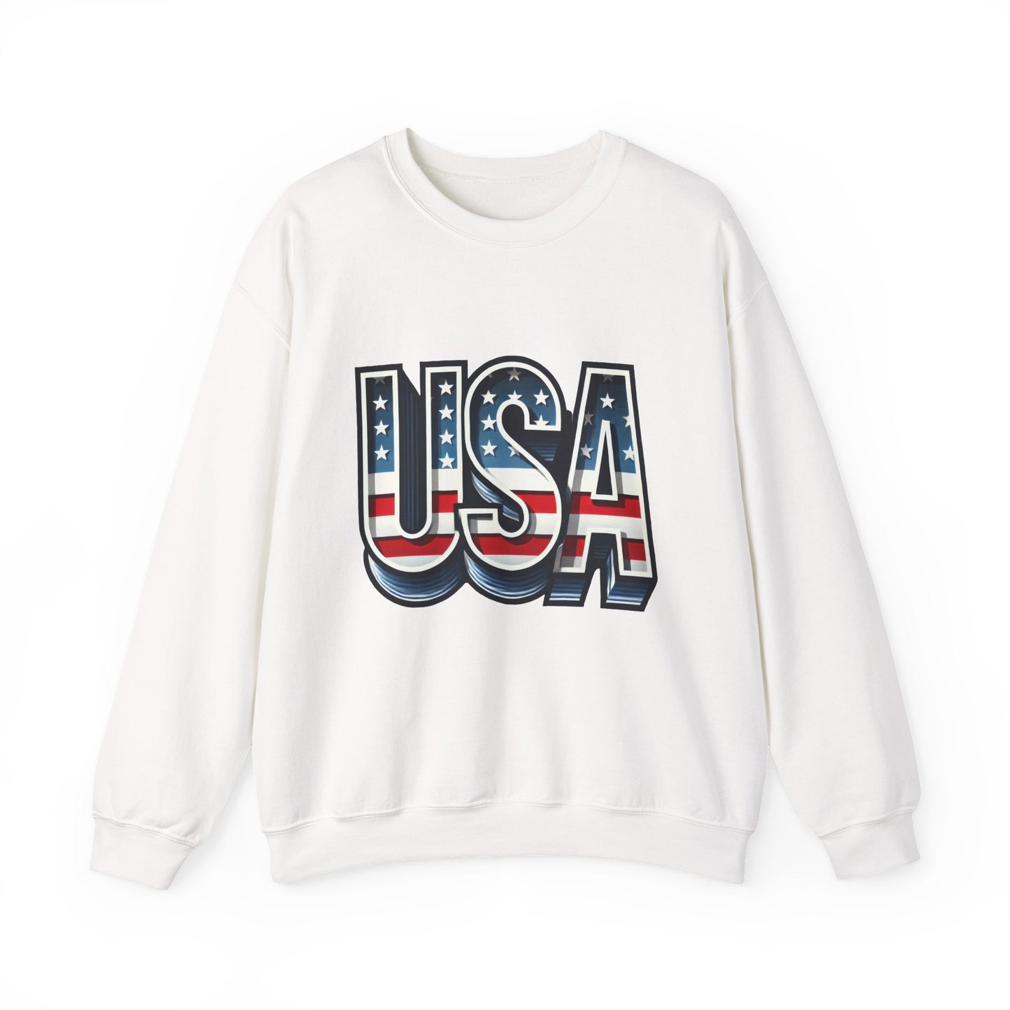 USA Patriotic Crewneck Sweatshirt for All Seasons, Cozy Sweatshirt for Independence Day, Casual Wear, Gift for Friends and Family