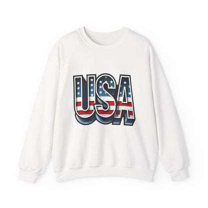 USA Patriotic Crewneck Sweatshirt for All Seasons, Cozy Sweatshirt for Independence Day, Casual Wear, Gift for Friends and Family