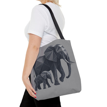 Elephant Geometric Tote Bag, Stylish Sustainable Bag, Boho Accessories, Animal Lover Gift, Canvas Shopping Bag, Beach Tote