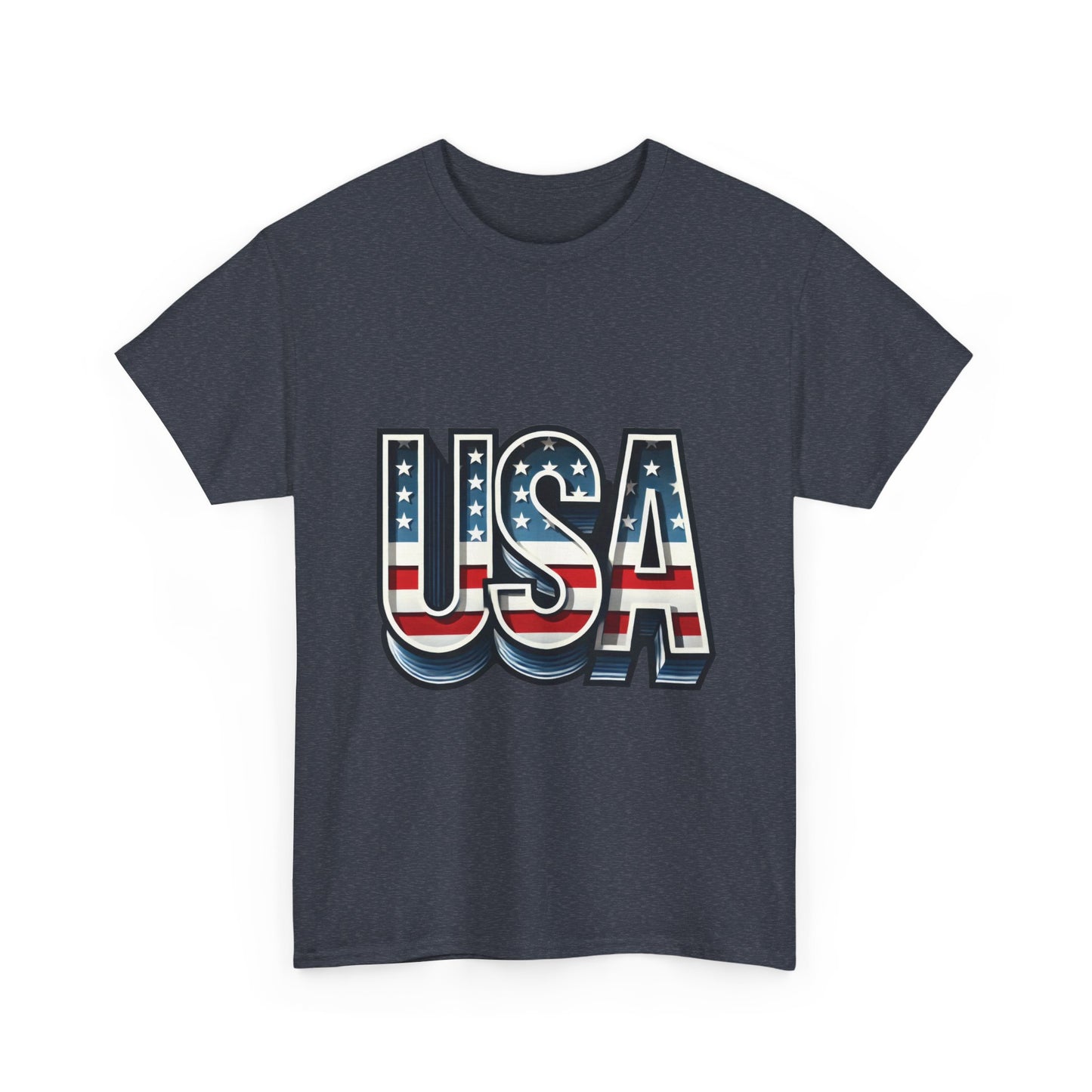 USA Patriotic Unisex Heavy Cotton Tee, American Pride Shirt, July 4th T-Shirt, Independence Day Apparel, Casual Summer Top