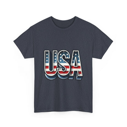 USA Patriotic Unisex Heavy Cotton Tee, American Pride Shirt, July 4th T-Shirt, Independence Day Apparel, Casual Summer Top