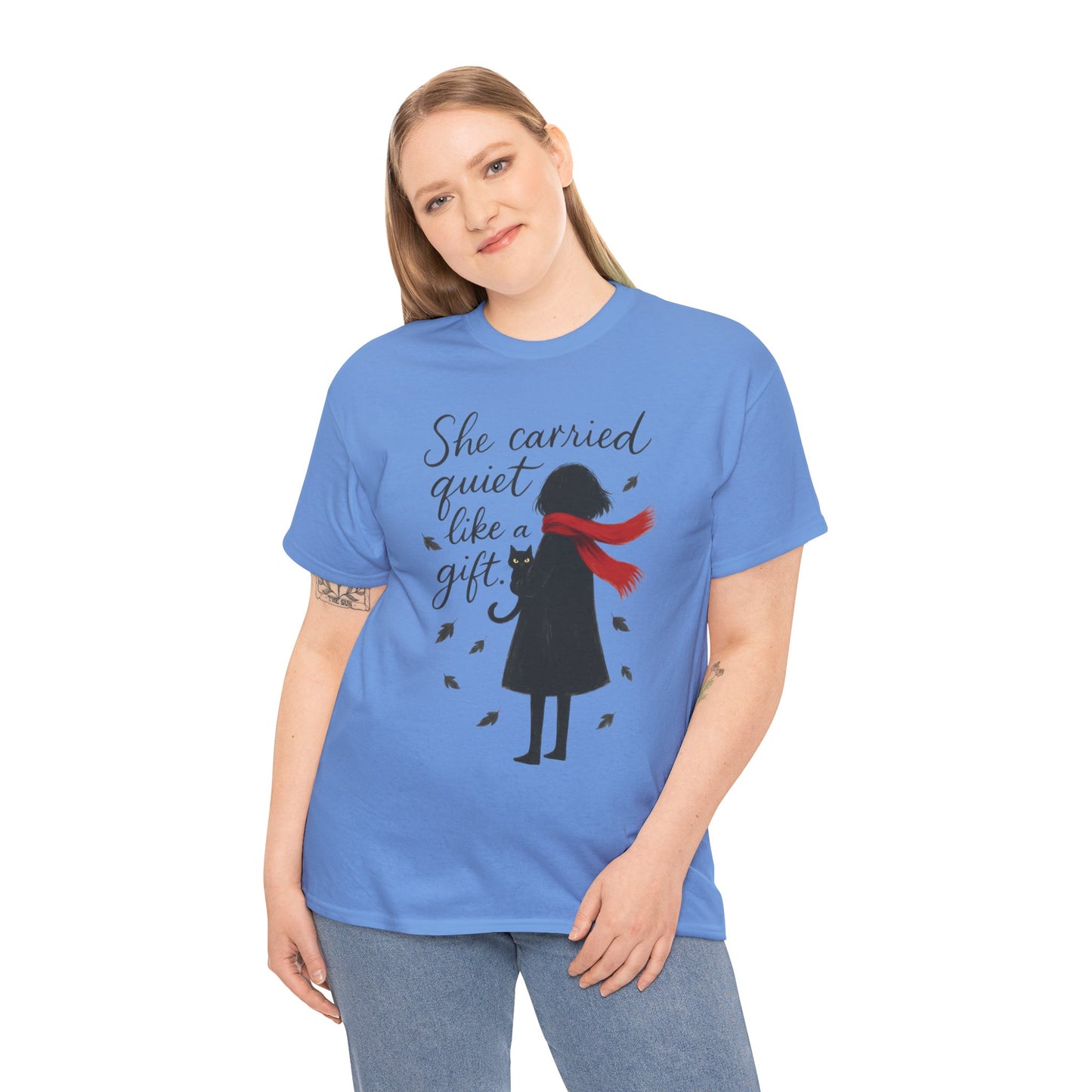 Cat Lover Womens T-Shirt, Whimsical Hand-Drawn Illustration Tee, Artistic Minimalist Gift for and Introverts, Cute Animal Apparel