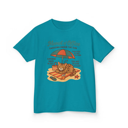 Kids Cat-Themed T-Shirt - Meowt of Office, Cute Summer Tee, Cat Lover Gift, Fun Playwear, Summer Beach Vacation Tee