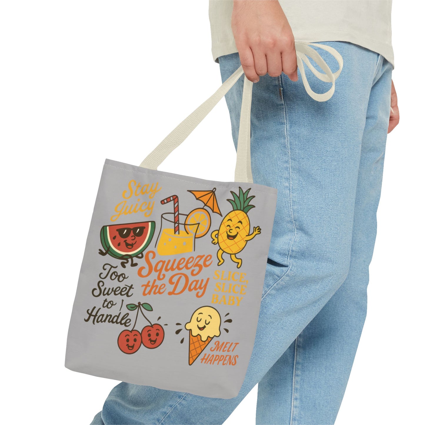 Juicy Summer Tote Bag, Fun Beach Carryall, Perfect for Grocery Shopping, Reusable Market Tote, Cute Gift for Fruit Lovers, Large Tote Bag