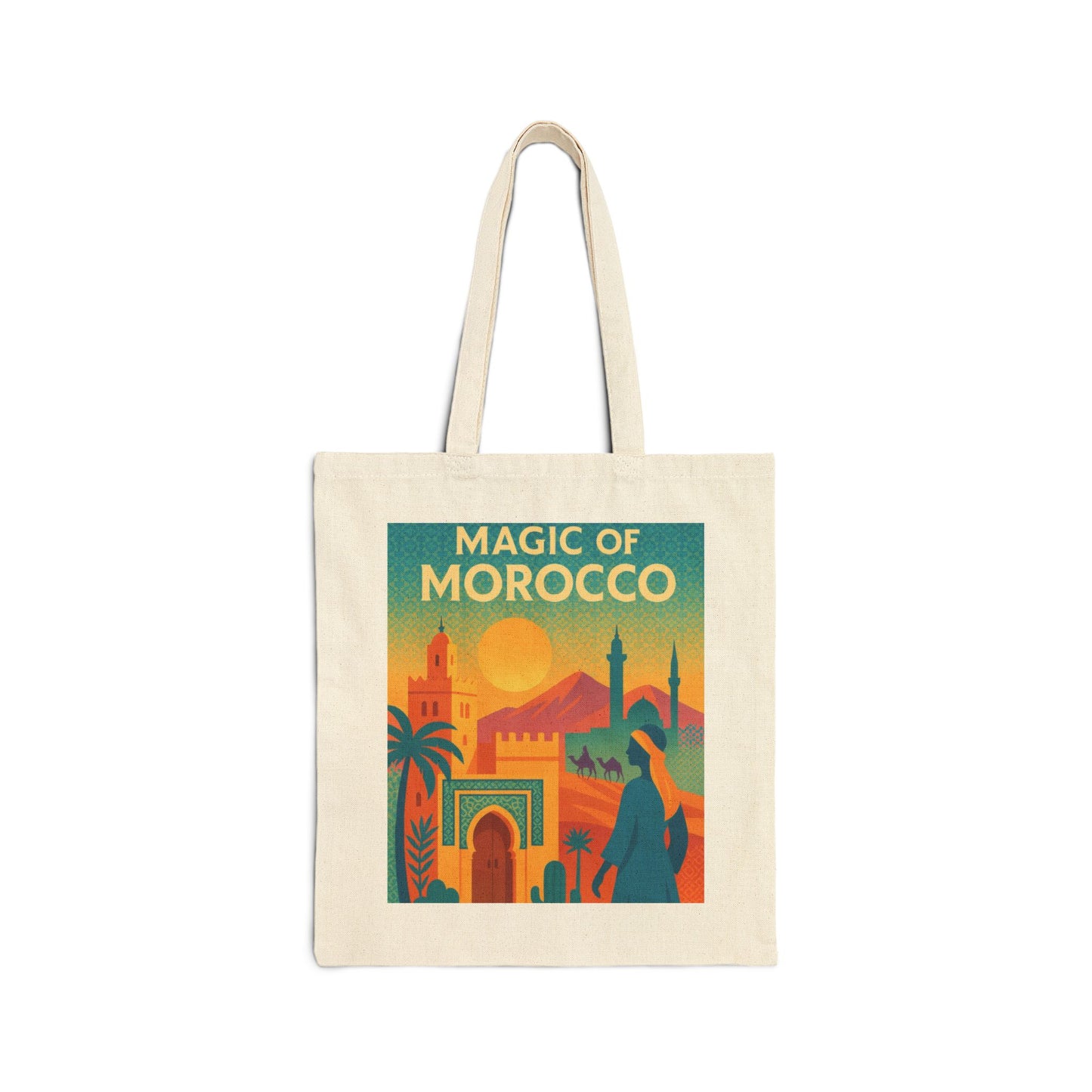 Magic of Morocco Tote Bag, Bohemian Tote, Eco-Friendly Bag, Gifts for Travelers, Natural Canvas Bag
