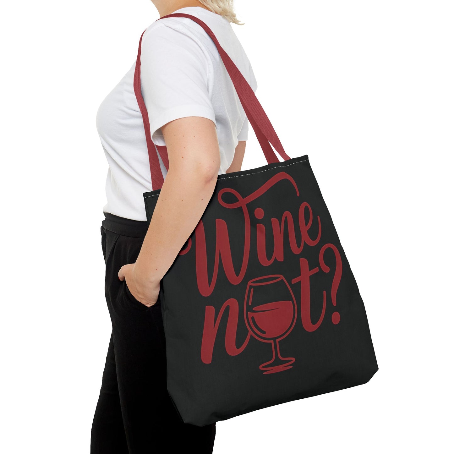 Wine Not? Tote Bag - Fun Wine Lover's Accessory for Parties, Gift for Wine Enthusiasts, Perfect for Grocery or Beach Outings, AOP Design