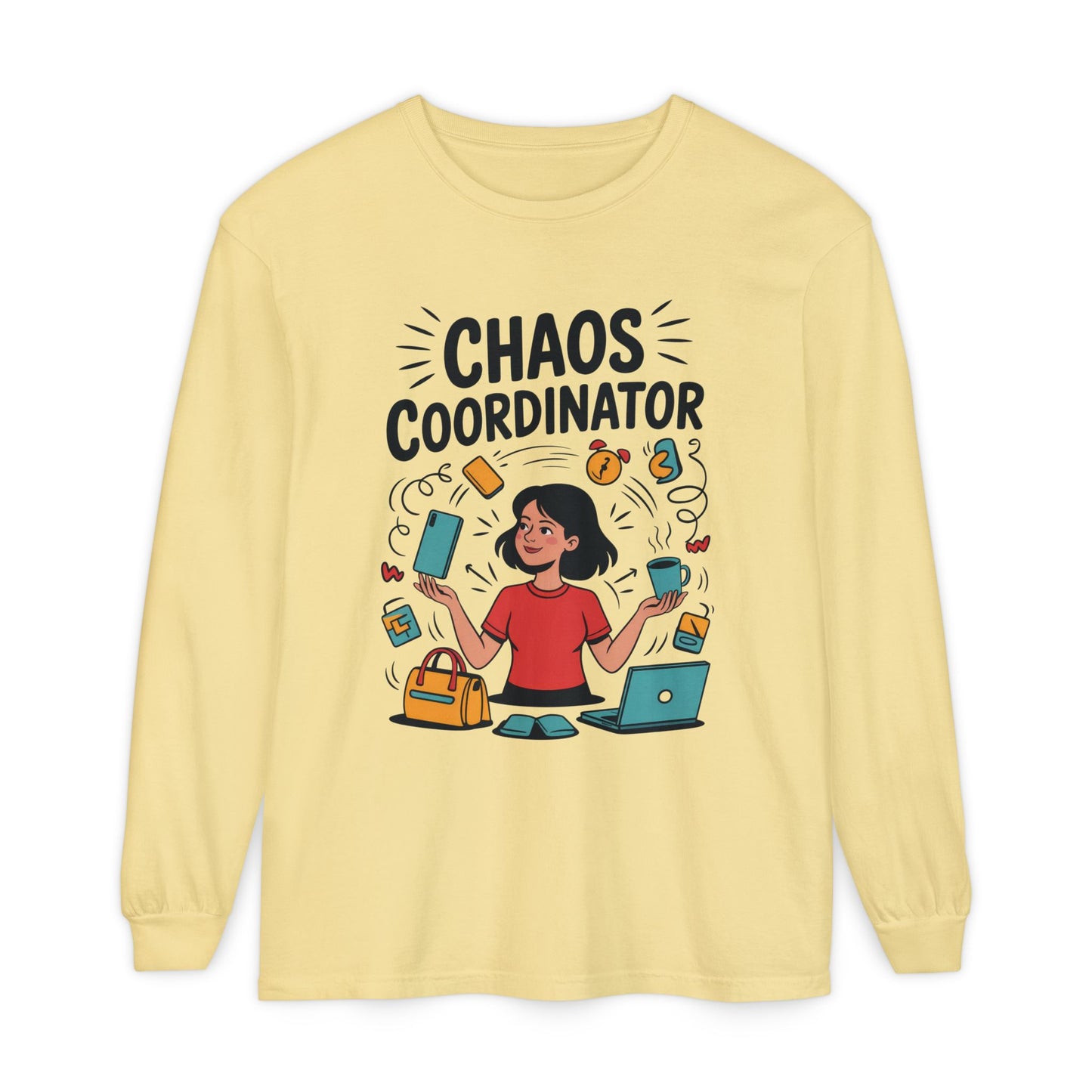 Chaos Coordinator Women's Long Sleeve, Mom Life Graphic Long Sleeve, Gift for Busy Moms, Multitasking Mom Gift, Cute Mother's Day Gift