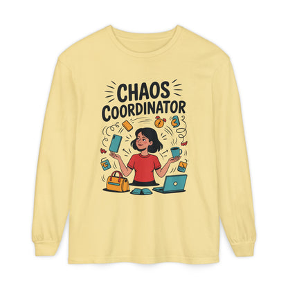 Chaos Coordinator Women's Long Sleeve, Mom Life Graphic Long Sleeve, Gift for Busy Moms, Multitasking Mom Gift, Cute Mother's Day Gift