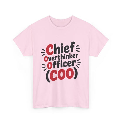 Women's COO T-Shirt, Chief Overthinker Officer Funny Graphic Tee, Sarcastic Work Shirt