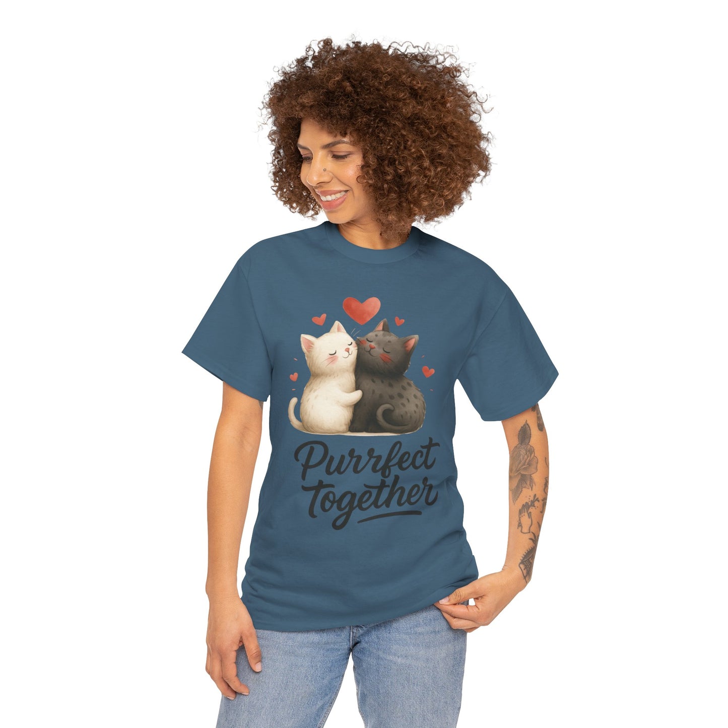 Purrfect Together Cat Womens Tee, Cute Cat Lovers Gift, Funny Animal T-Shirt, Womens Cotton Graphic Tee, Perfect for Valentine's Day, Pet [...]