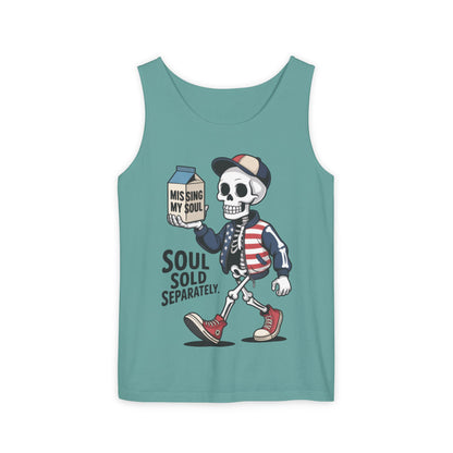 Funny Skeleton Tank Top, Soul Sold Separately Muscle Tee, Missing My Soul Graphic Shirt, Gothic Streetwear Workout Top
