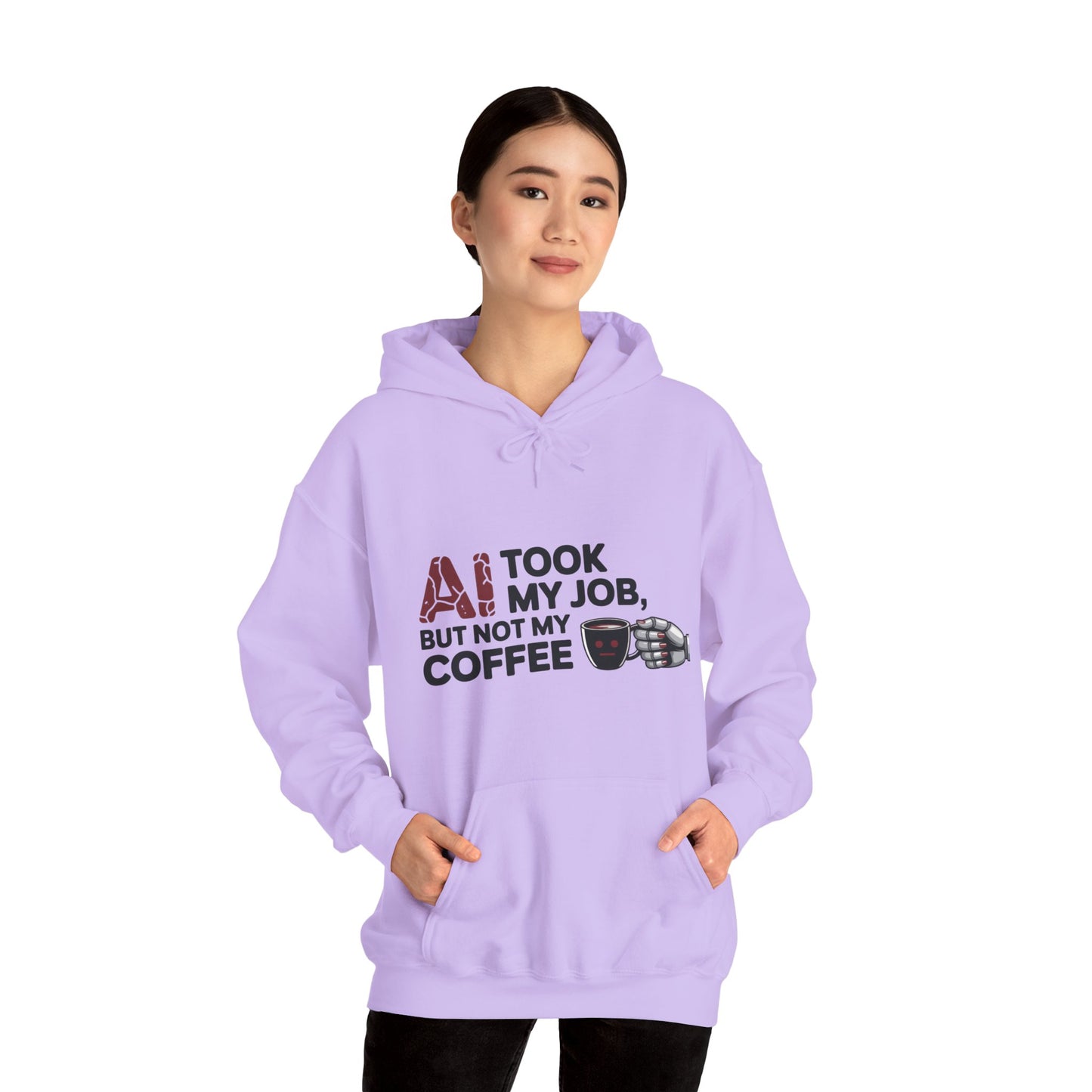 Women's AI Coffee Hoodie, Funny Robot Humor Pullover, Geek Job Joke Sweatshirt Gift, Sarcastic Work Shirt, Office Humor