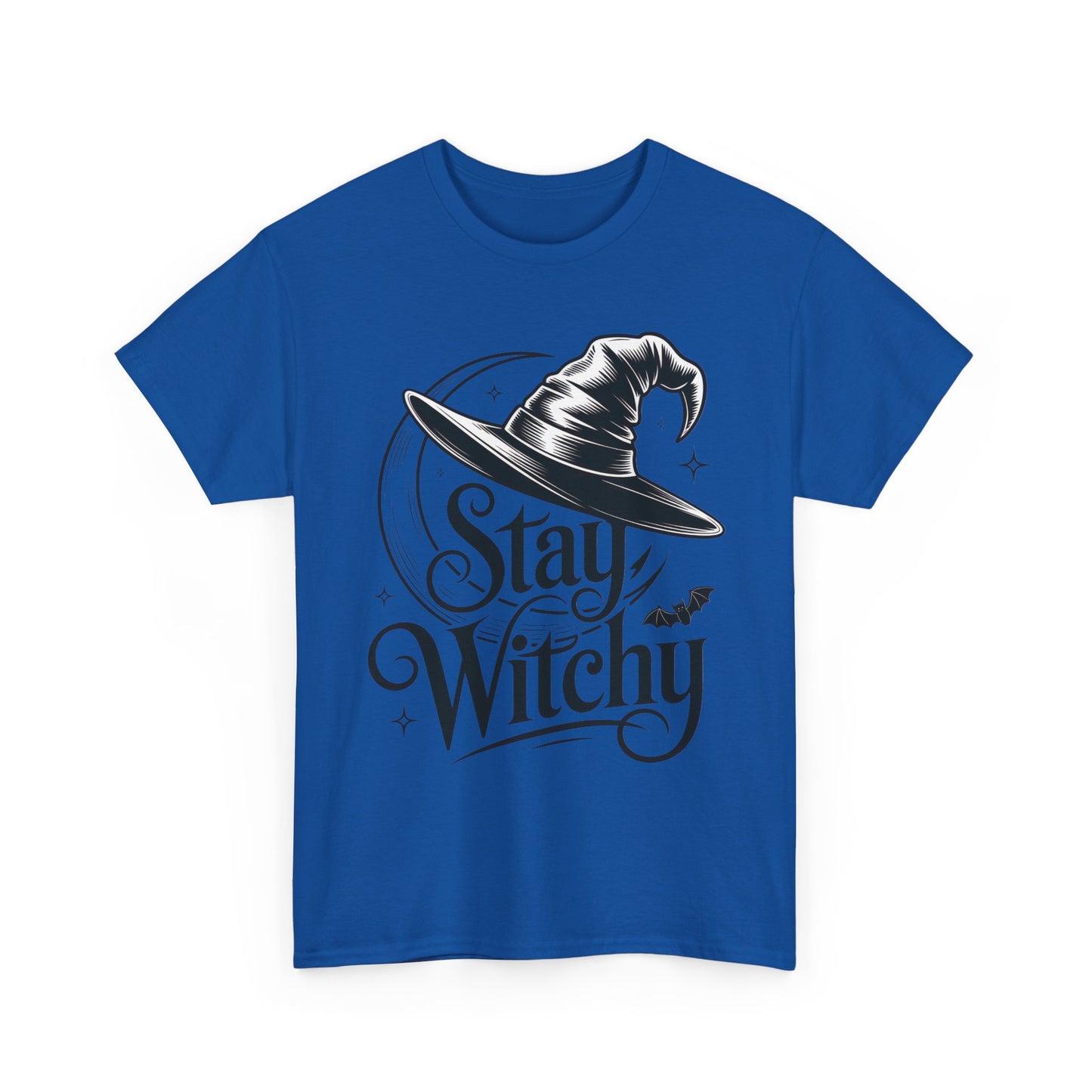 Stay Witchy Gothic Moon Witch Hat Women's T-Shirt, Minimalist Halloween Witchy Graphic Tee