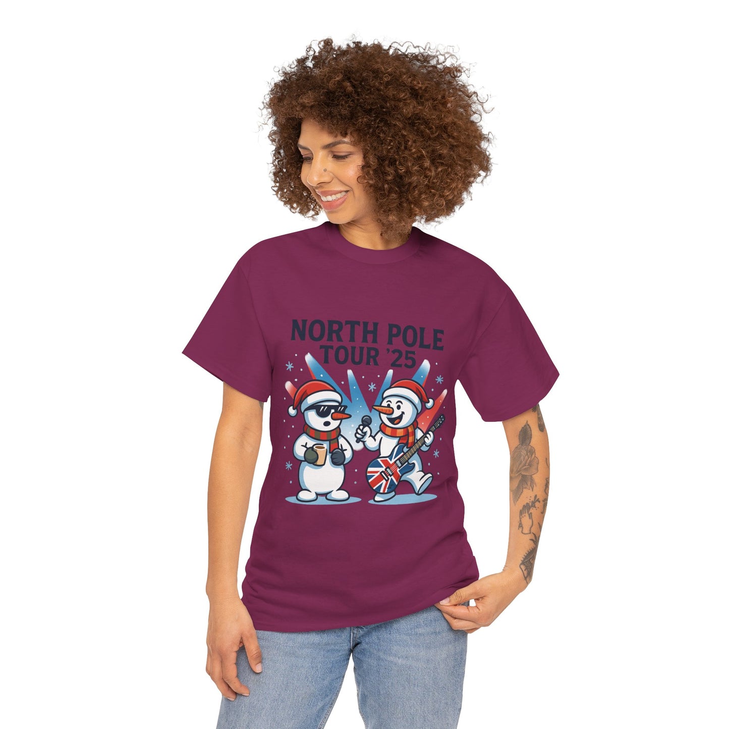 North Pole Tour 25 Women's Christmas T-Shirt, Funny Holiday Music Tee