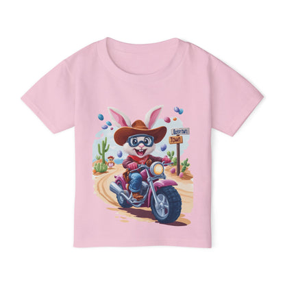Easter Bunny Motorcycle Toddler T-Shirt - Fun Spring Tee for Kids, Biker Bunny Shirt, Cute Easter Gift, Cotton Tee for Boys and Girls