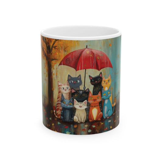 Charming Cat Mug - Cute Cat Art, Unique Coffee Cup, Cat Lover Gift, Cozy Home Decor, Perfect for Birthdays & Holidays