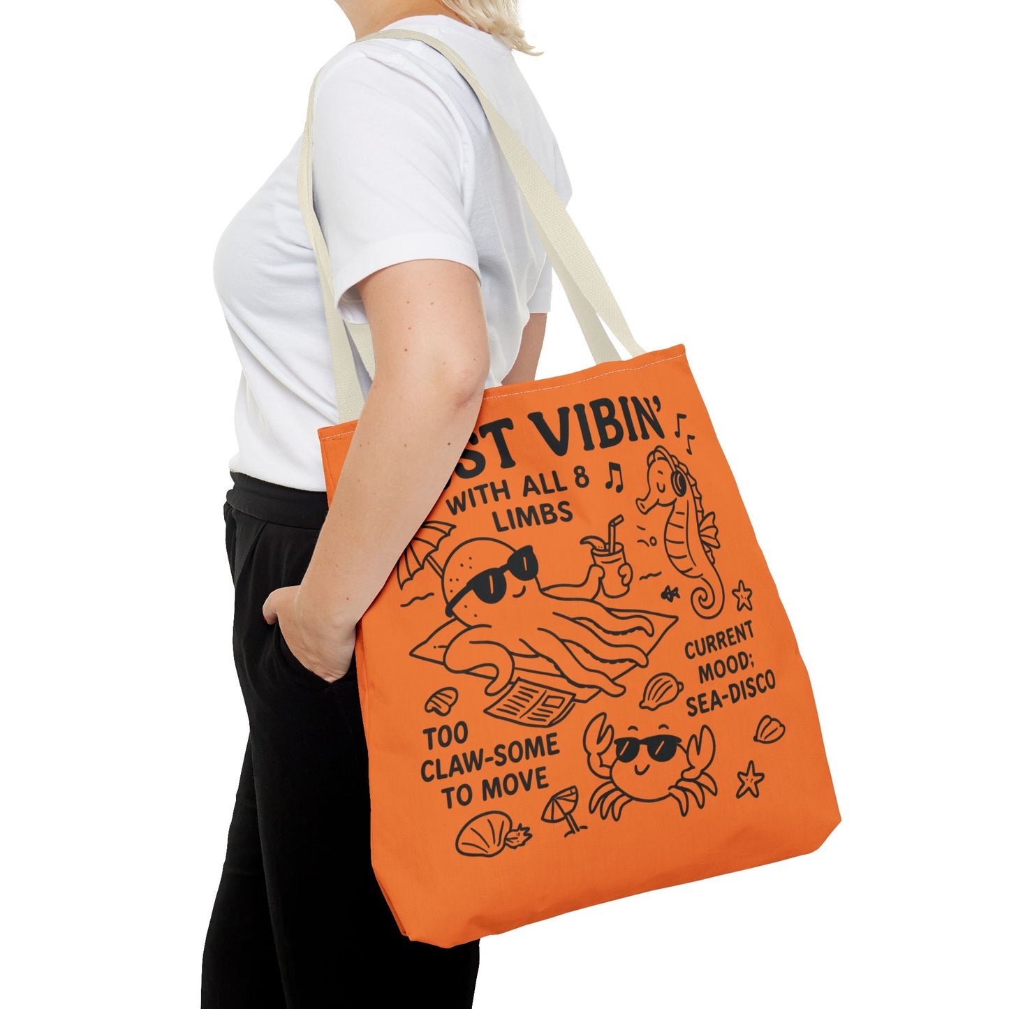 Fun Sea-Themed Tote Bag, Beach Accessories, Summer Vibes, Gift for Ocean Lovers, Reusable Shopping Bag, Cute Beach Tote