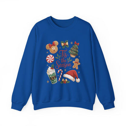 Women's Tis the Season Christmas Sweatshirt, Cozy Cookie - Cocoa Holiday Jumper, Women's Crewneck Sweatshirt