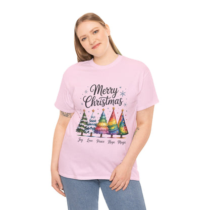 Merry Christmas Women's T-Shirt, Joy Love Peace Hope Magic Holiday Tee
